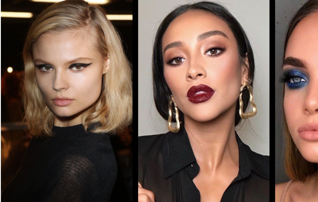 Reliving The 90s Trend Lipstick And Lavender Eye Makeup